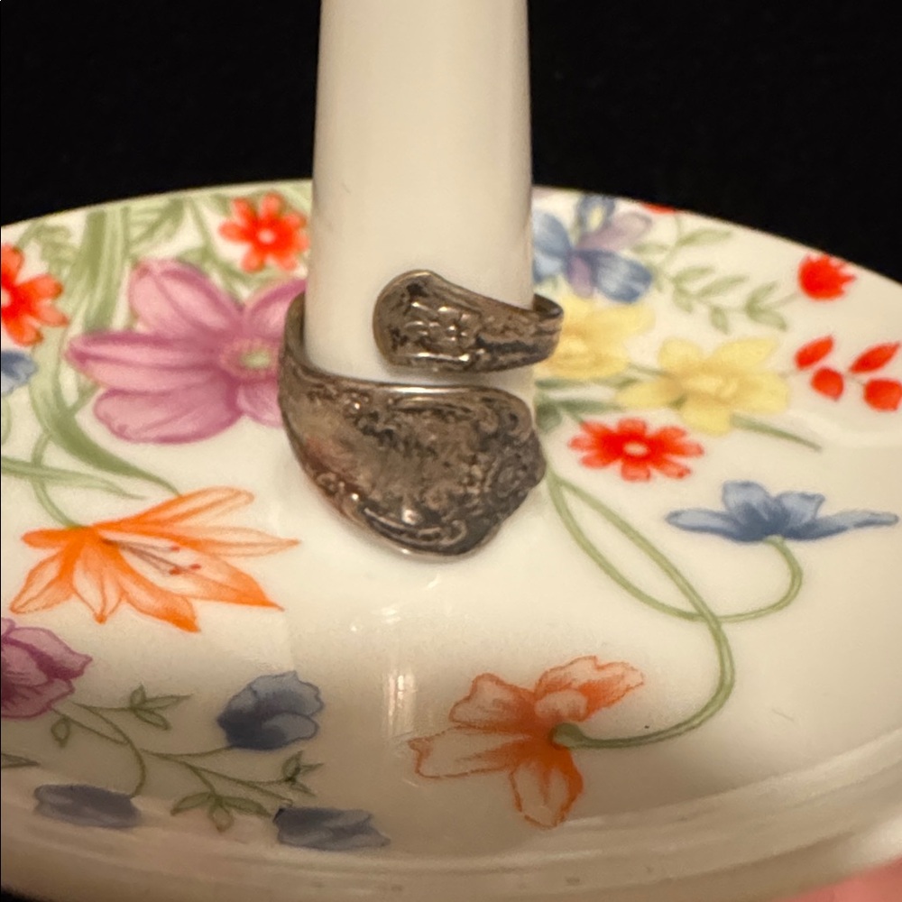 Vintage Silver Spoon Initial M Ring